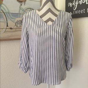 Blue white striped Maurices blouse size S